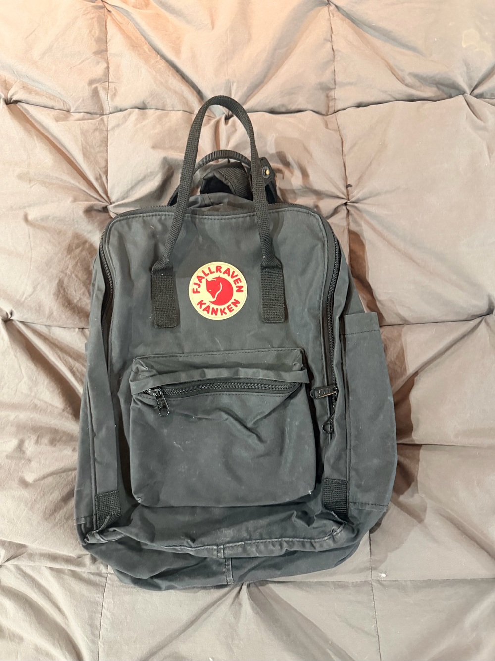 Fjallraven Kanken Backpack - Black with Red Logo